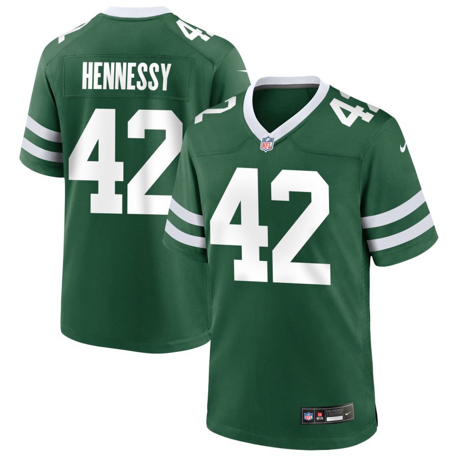 Thomas Hennessy Men's Nike  Legacy Green New York Jets Custom Game Jersey