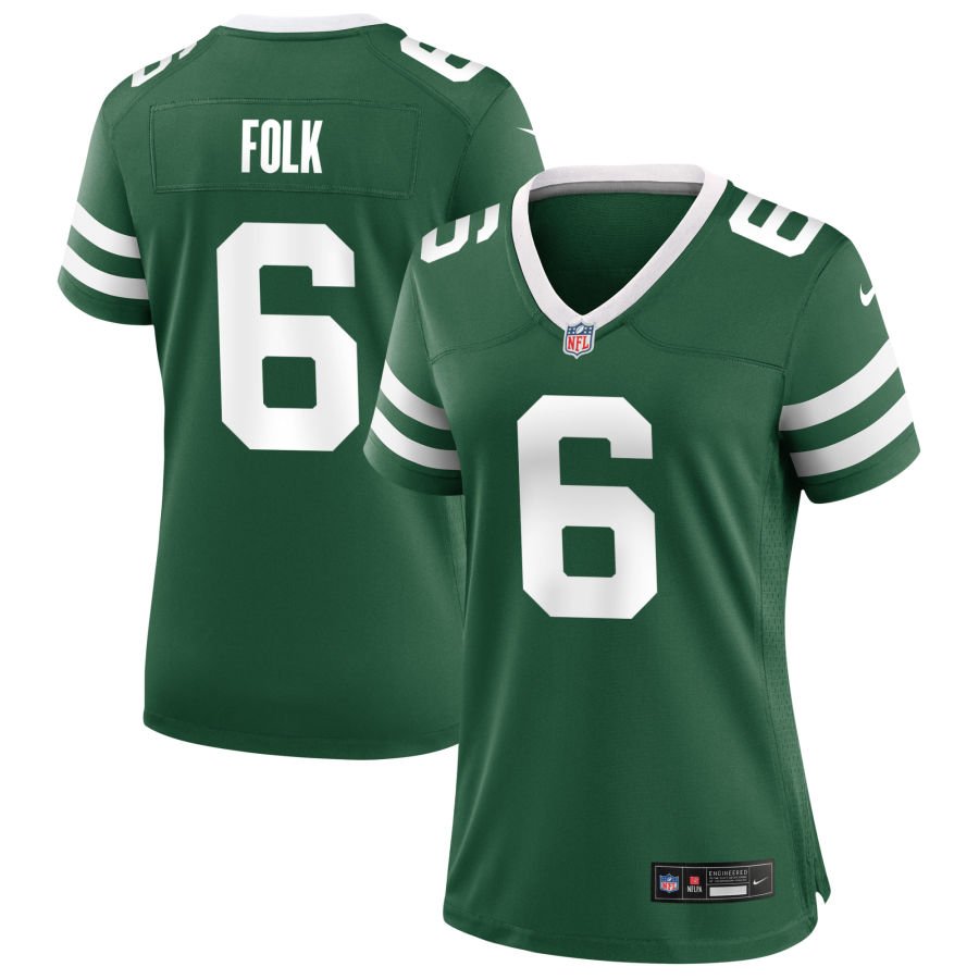 Nick Folk Women's Nike  Legacy Green New York Jets Custom Game Jersey