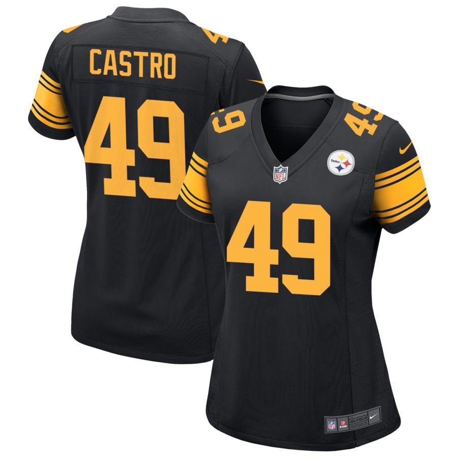 Sebastian Castro Women's Nike  Black Pittsburgh Steelers Alternate Custom Game Jersey