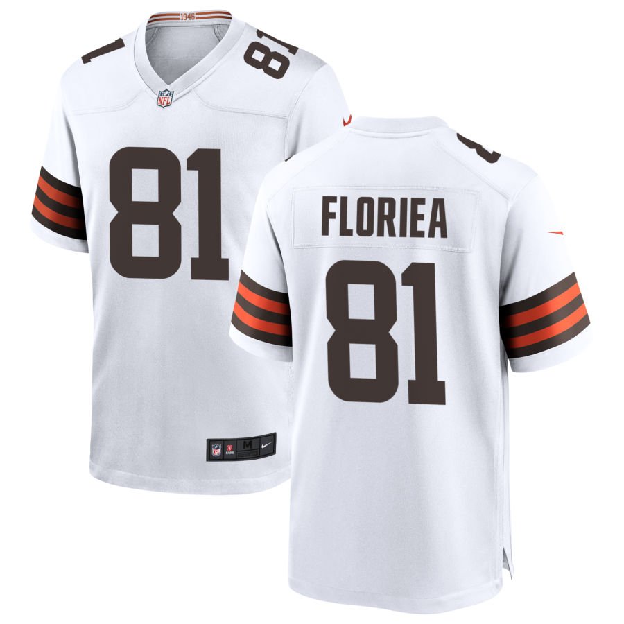 Luke Floriea Men's Nike White Cleveland Browns Custom Game Jersey
