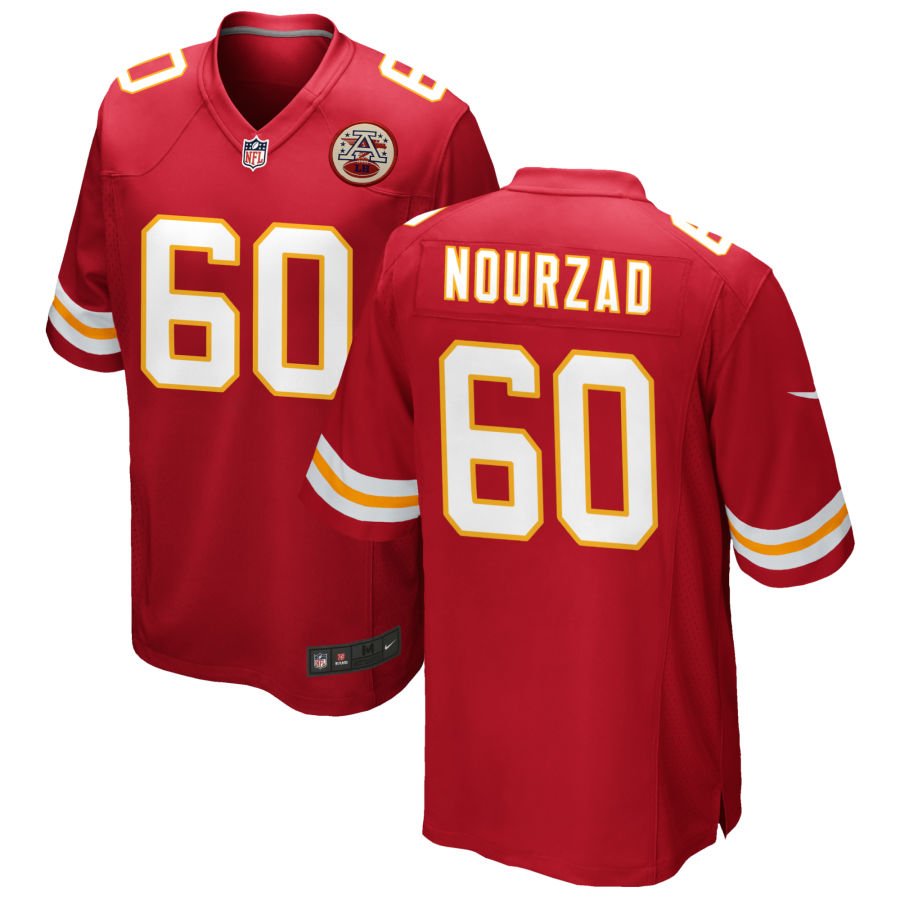 Hunter Nourzad Men's Nike Red Kansas City Chiefs Custom Game Jersey