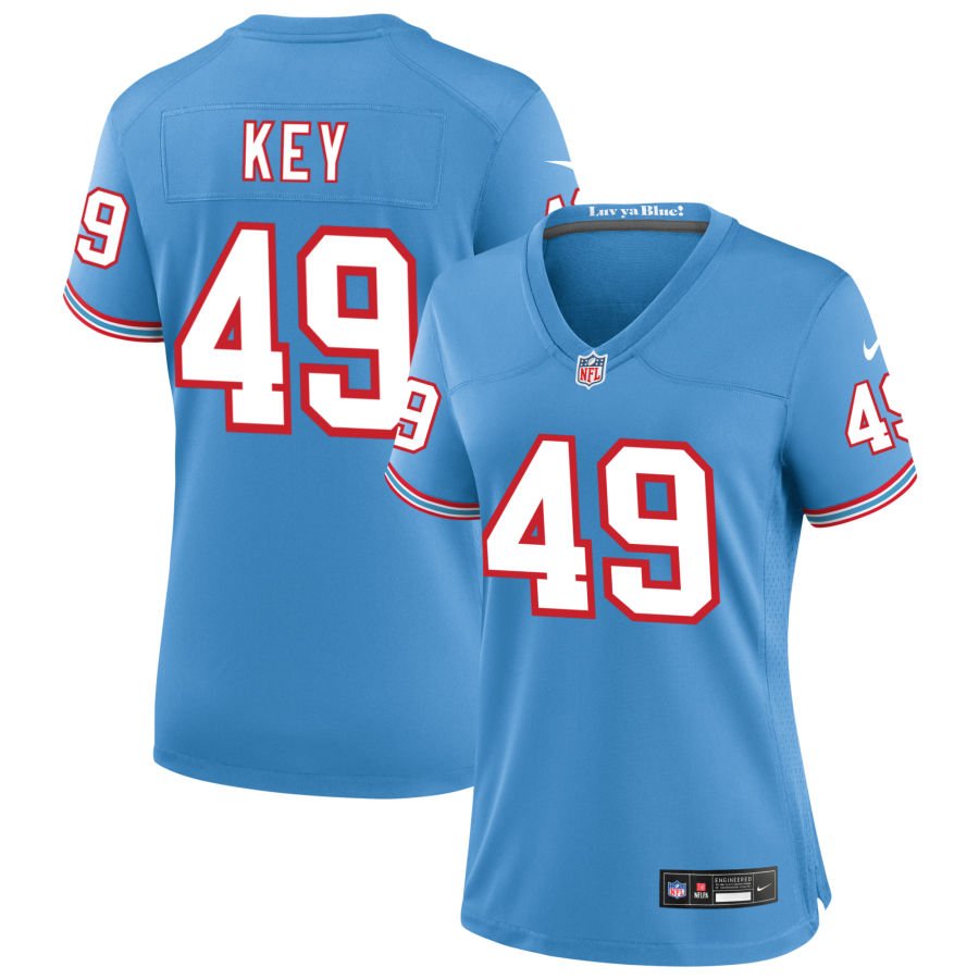 Arden Key Women's Nike Light Blue Tennessee Titans Oilers Throwback Custom Game Jersey