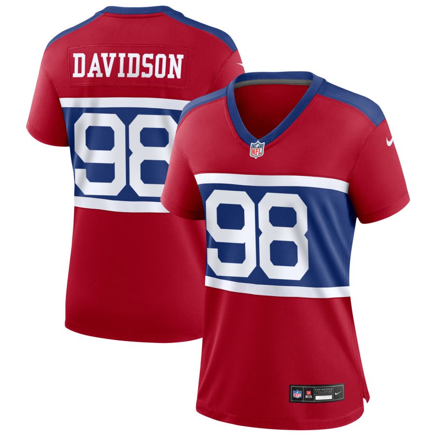 D.J. Davidson Women's Nike  Century Red New York Giants Alternate Game Custom Jersey