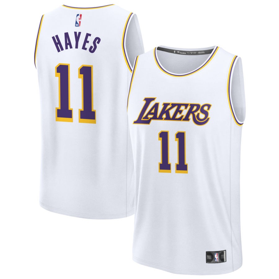 Jaxson Hayes Men's Fanatics White Los Angeles Lakers Fast Break Custom Replica Jersey - Association Edition