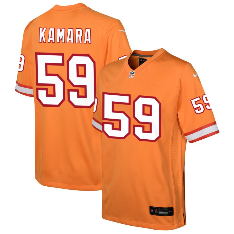 Mohamed Kamara Youth Nike Orange Tampa Bay Buccaneers Custom Throwback Game Jersey