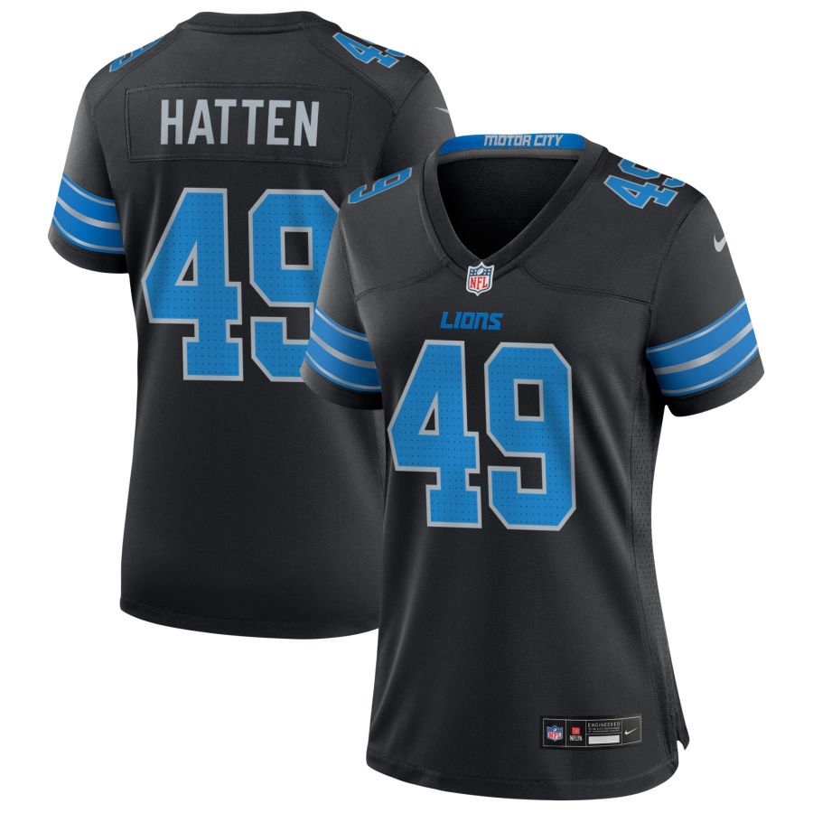 Hogan Hatten Women's Nike  Black Detroit Lions Alternate Custom Game Jersey