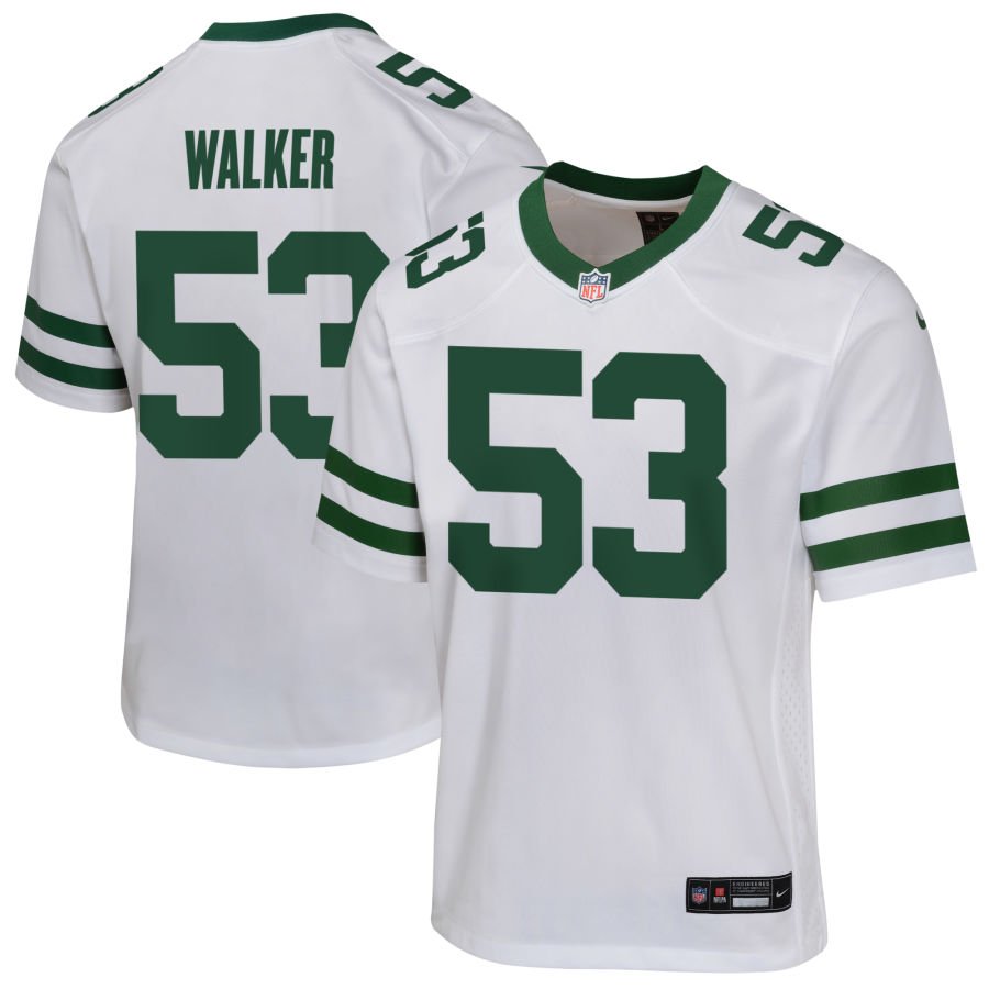 Mykal Walker Youth Nike  Legacy White New York Jets Custom Game Jersey
