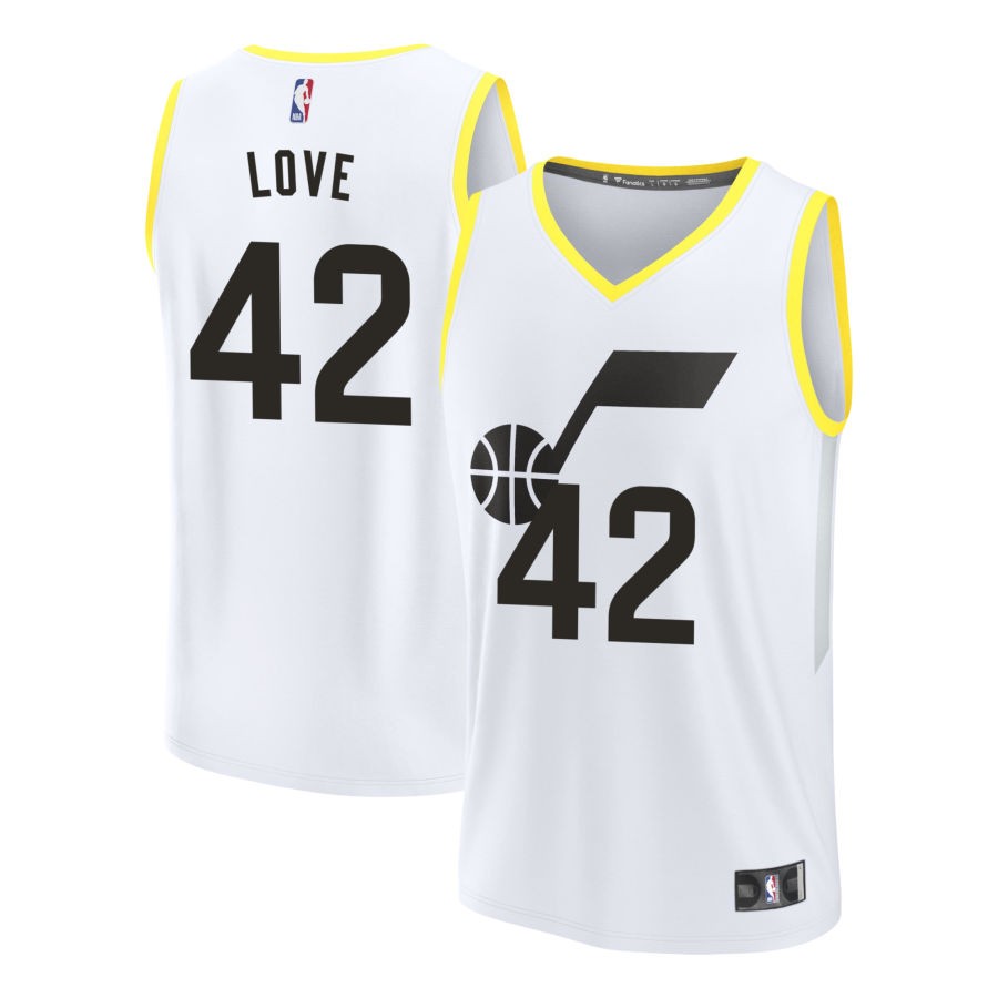 Kevin Love Youth Fanatics  White Utah Jazz Fast Break Replica Custom Jersey - Association Edition