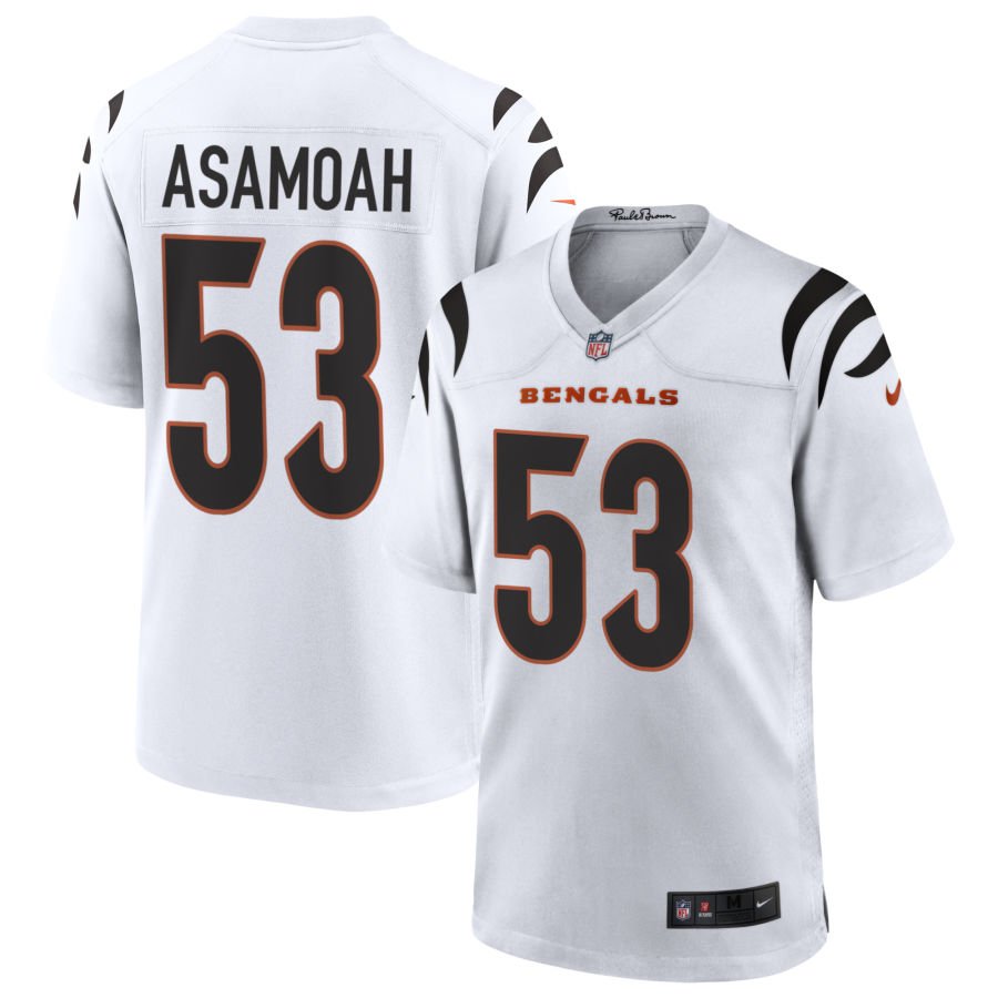 Brian Asamoah Men's Nike White Cincinnati Bengals Game Custom Jersey