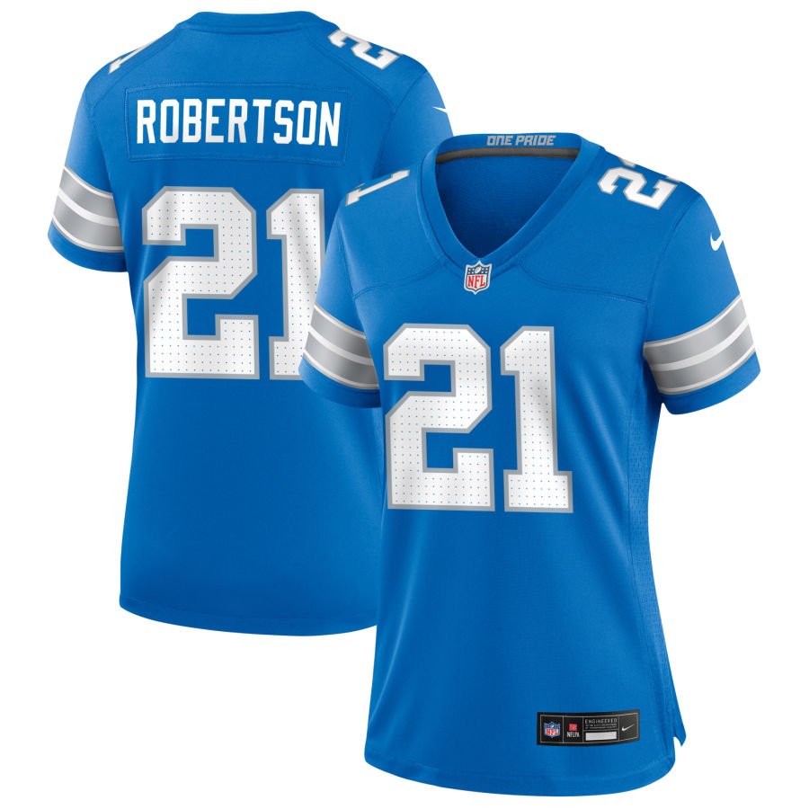 Amik Robertson Women's Nike Blue Detroit Lions Custom Game Jersey