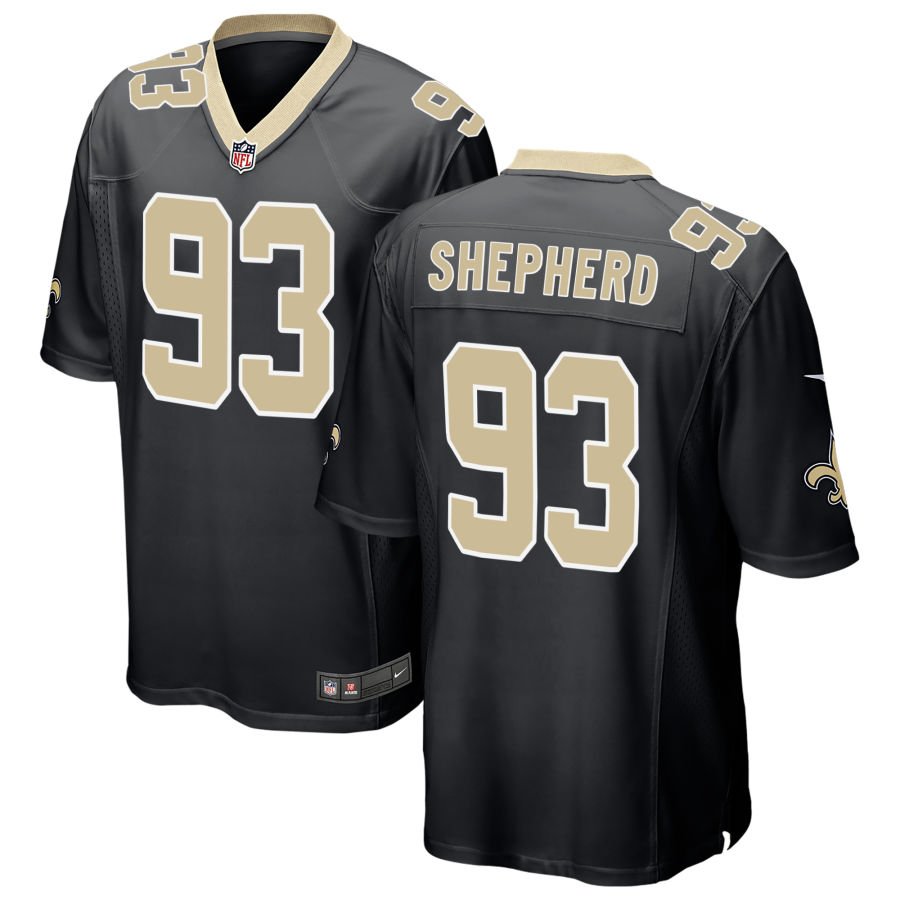 Nathan Shepherd Men's Nike Black New Orleans Saints Custom Game Jersey