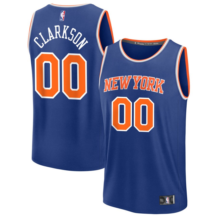 Jordan Clarkson Youth Fanatics Blue New York Knicks Fast Break Custom Replica Jersey - Icon Edition