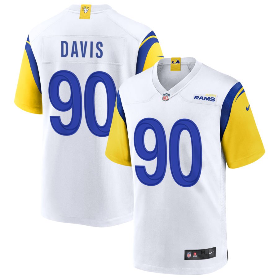 Tyler Davis Men's Nike White Los Angeles Rams Alternate Custom Jersey