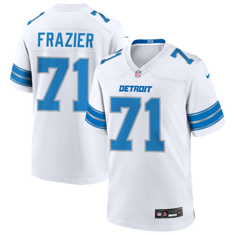 Miles Frazier Men's Nike  White Detroit Lions Custom Game Jersey