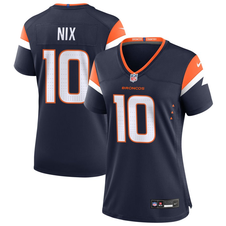 Bo Nix Women's Nike Navy Denver Broncos Alternate Custom Game Jersey