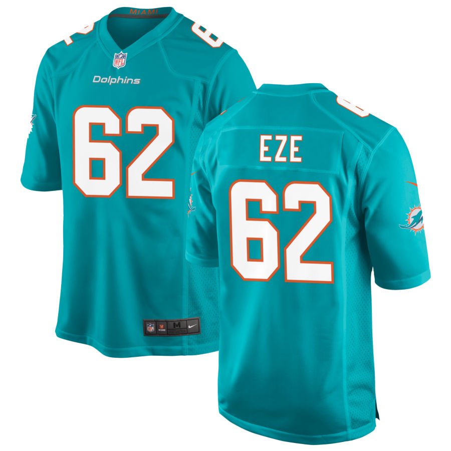 Obinna Eze Men's Nike Aqua Miami Dolphins Custom Game Jersey