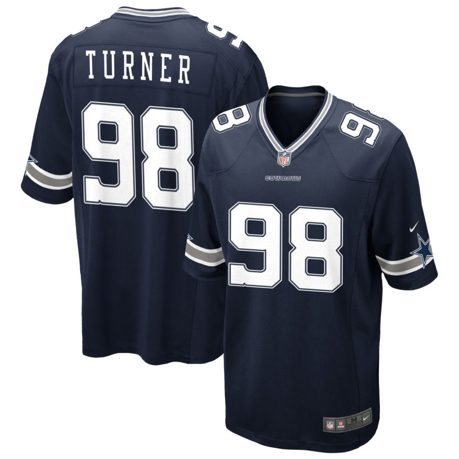 Payton Turner Men's Nike Navy Dallas Cowboys Custom Game Jersey