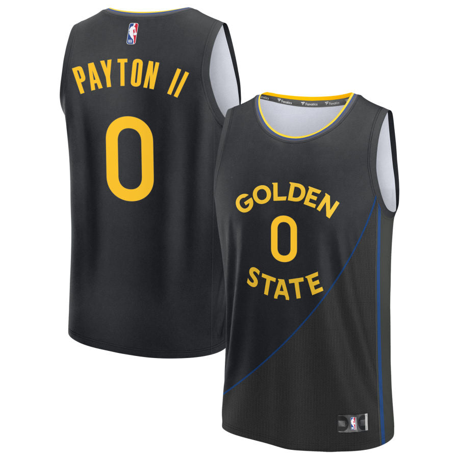 Gary Payton II Youth Fanatics Black Golden State Warriors Fast Break Custom Replica Jersey - Statement Edition