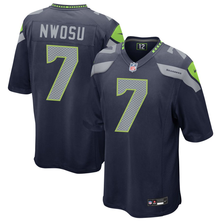 Uchenna Nwosu Men's Nike  College Navy Seattle Seahawks Custom Game Jersey