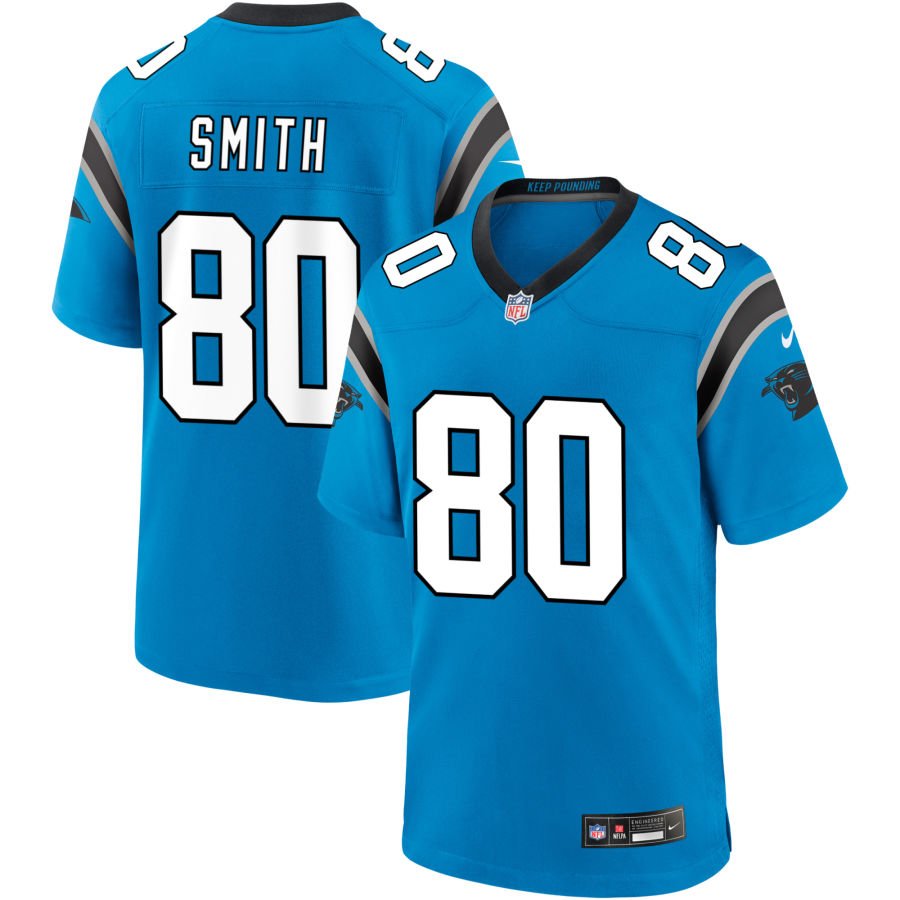 Ainias Smith Men's Nike  Blue Carolina Panthers Alternate Custom Game Jersey