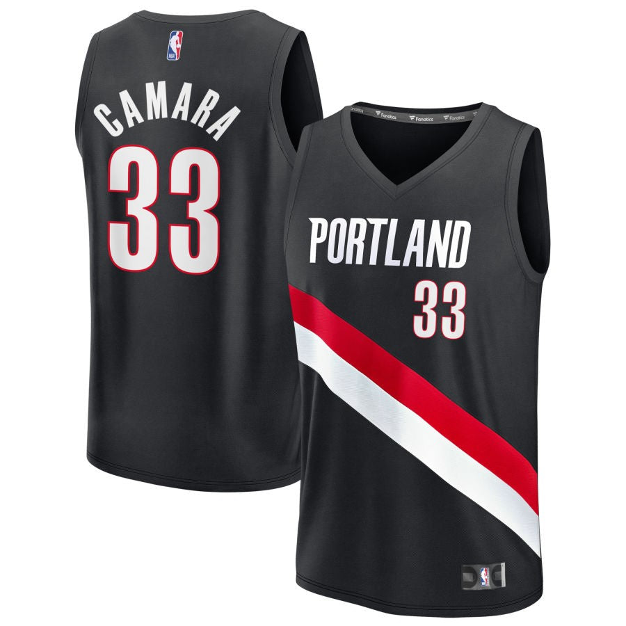 Toumani Camara Men's Fanatics Black Portland Trail Blazers Fast Break Replica Custom Jersey - Icon Edition