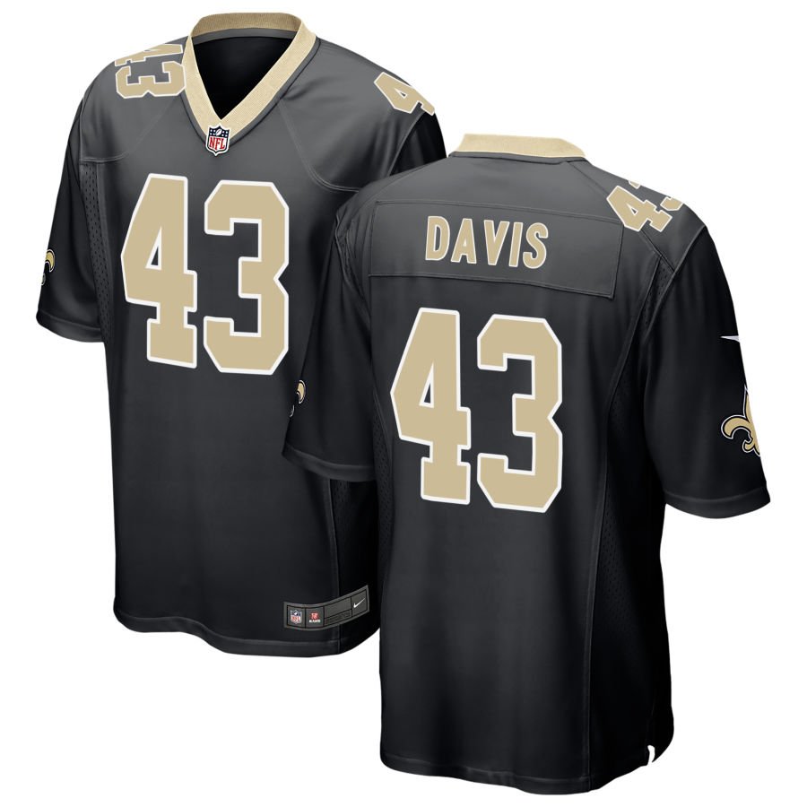 Michael Davis Men's Nike Black New Orleans Saints Custom Game Jersey