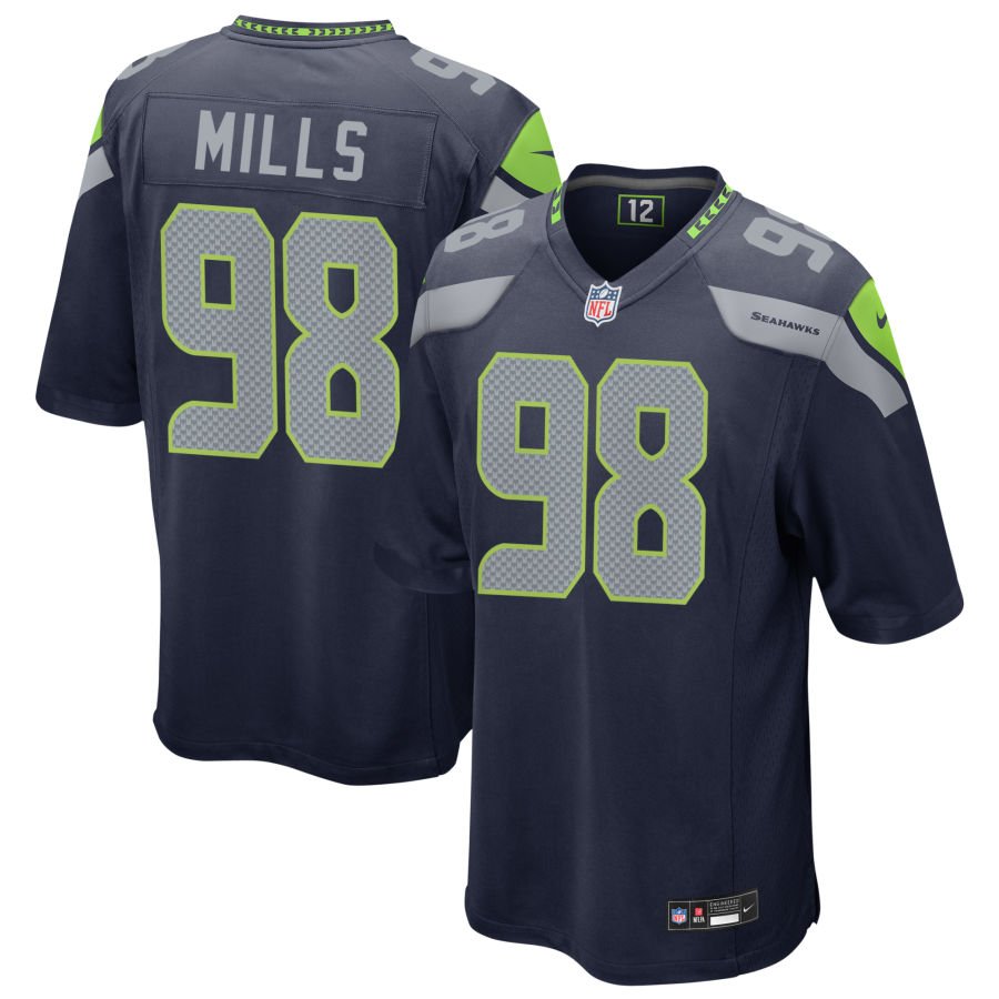 Rylie Mills Men's Nike  College Navy Seattle Seahawks Custom Game Jersey