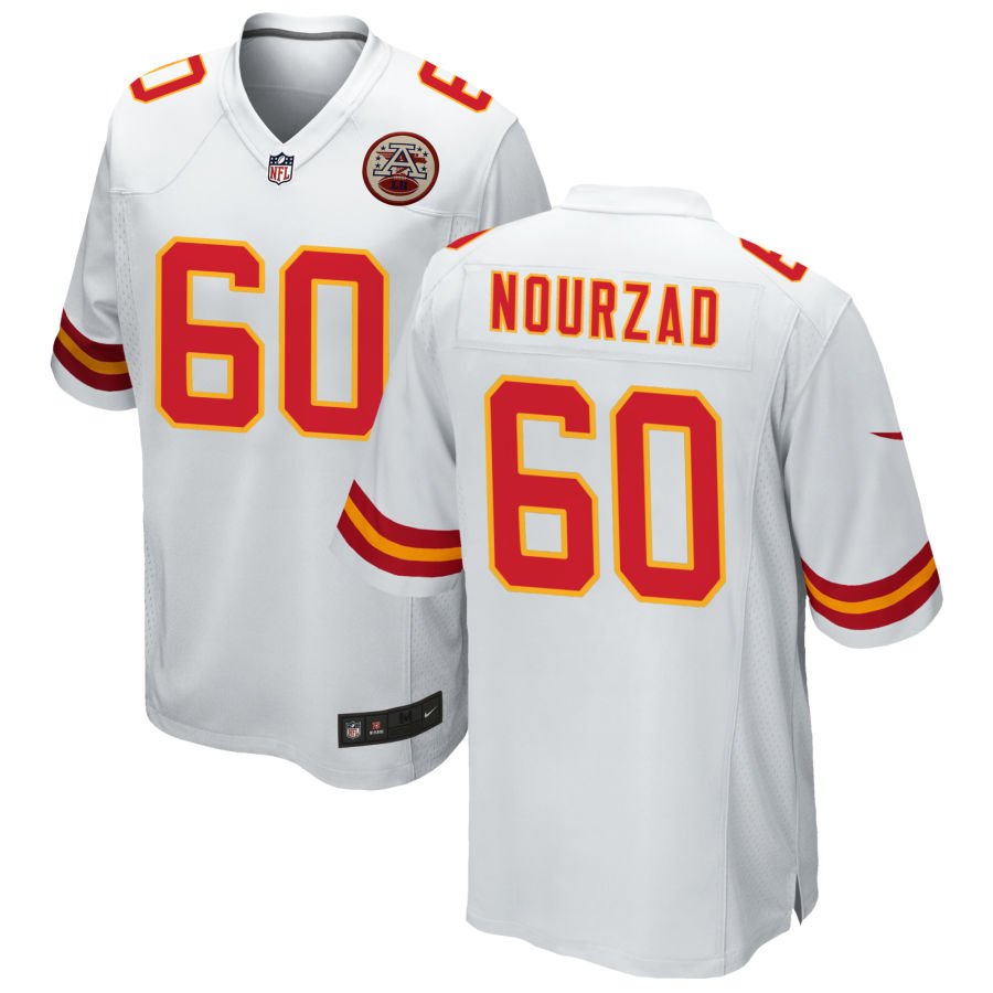 Hunter Nourzad Men's Nike White Kansas City Chiefs Custom Game Jersey