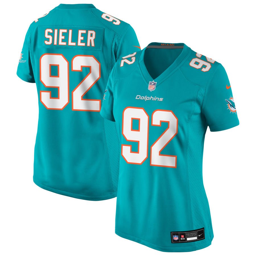 Zach Sieler Women's Nike Aqua Miami Dolphins Custom Game Jersey