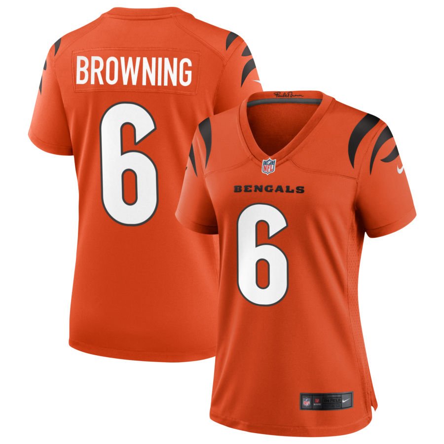 Jake Browning Women's Nike Orange Cincinnati Bengals Alternate Game Custom Jersey