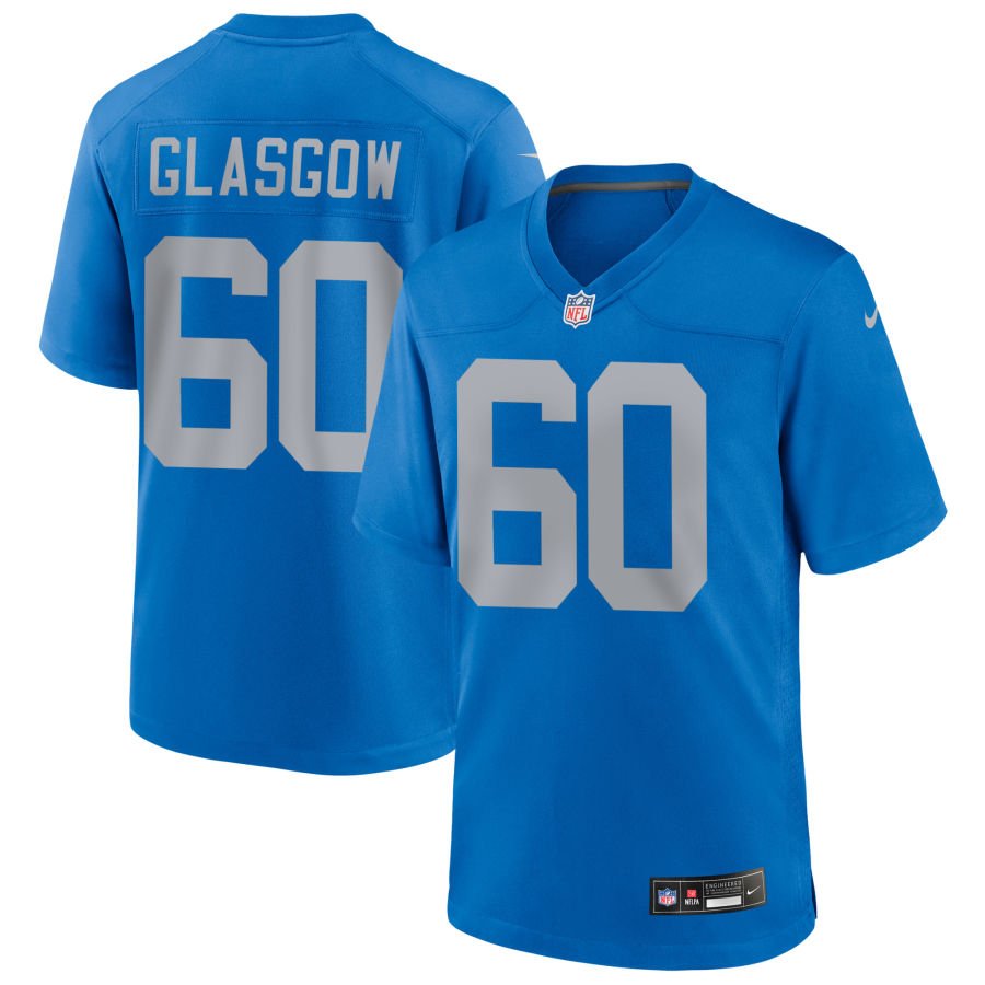 Graham Glasgow Men's Nike Blue Detroit Lions Alternate Custom Game Jersey