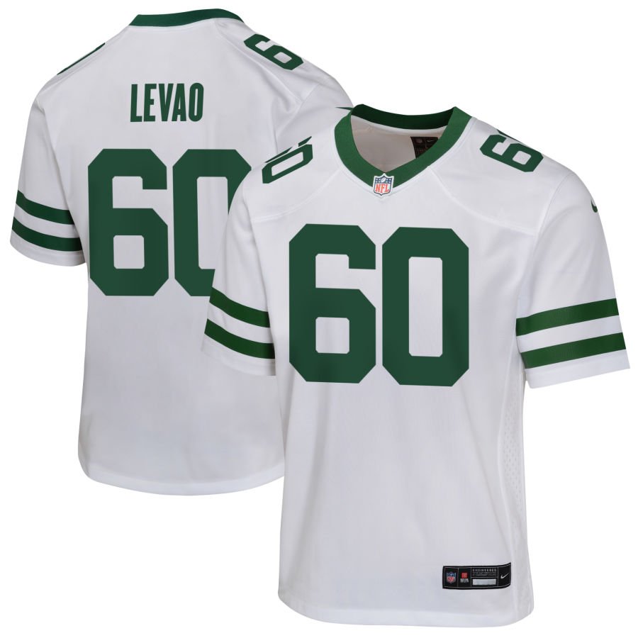 Kohl Levao Youth Nike  Legacy White New York Jets Custom Game Jersey