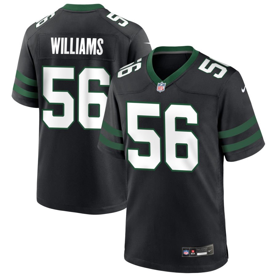 Quincy Williams Men's Nike  Legacy Black New York Jets Alternate Custom Game Jersey