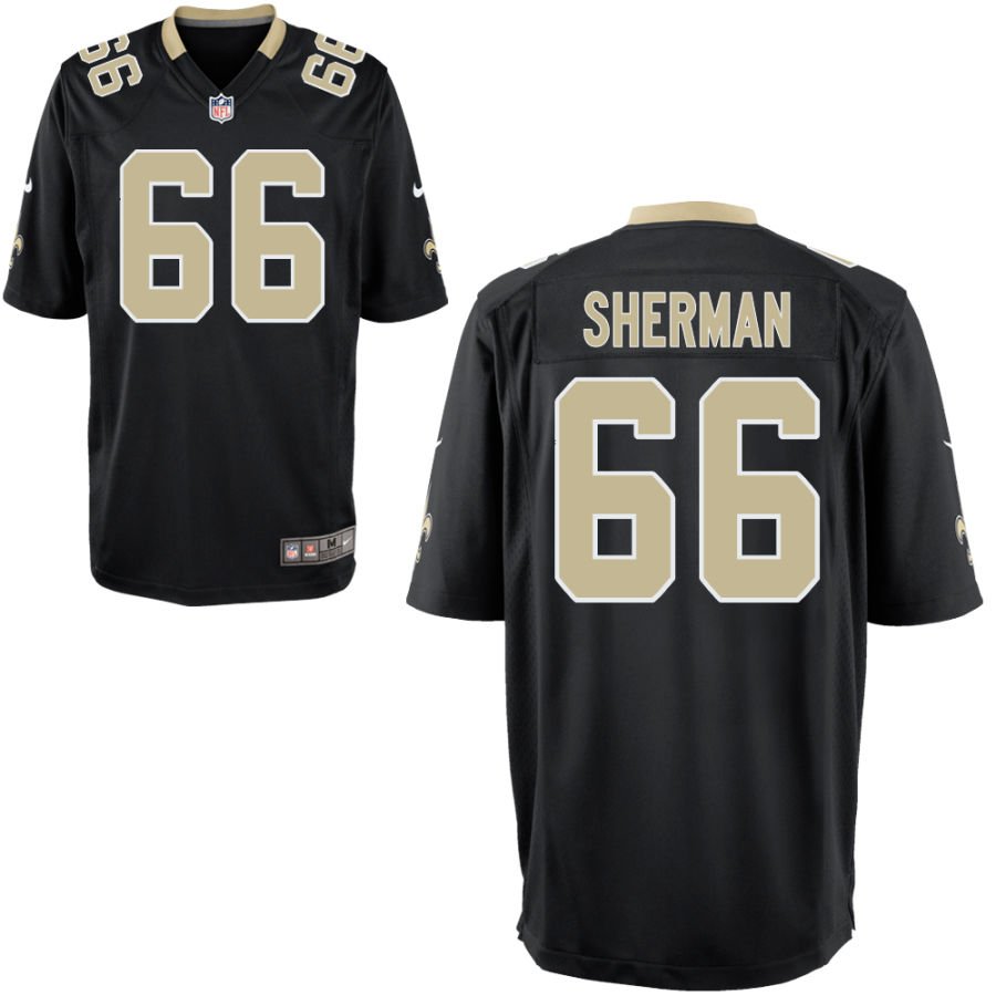 William Sherman Youth Nike Black New Orleans Saints Custom Game Jersey