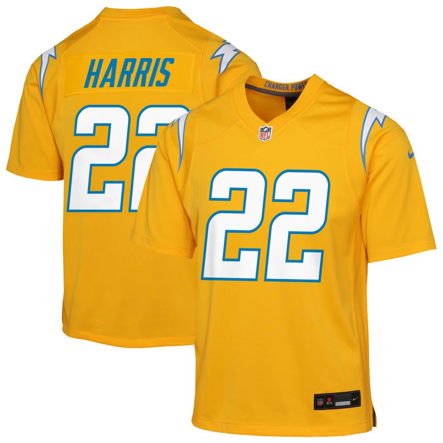 Najee Harris Youth Nike Gold Los Angeles Chargers Alternate Charger Power Game Custom Jersey
