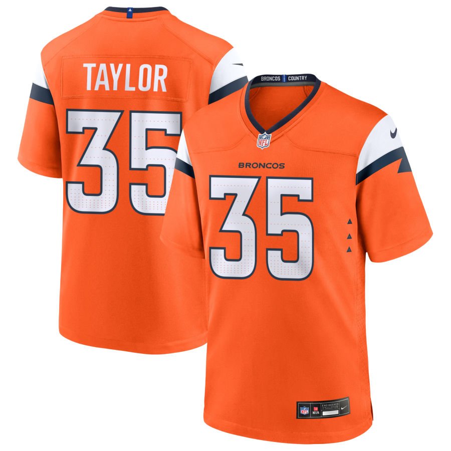 Reese Taylor Men's Nike Orange Denver Broncos Team Custom Game Jersey