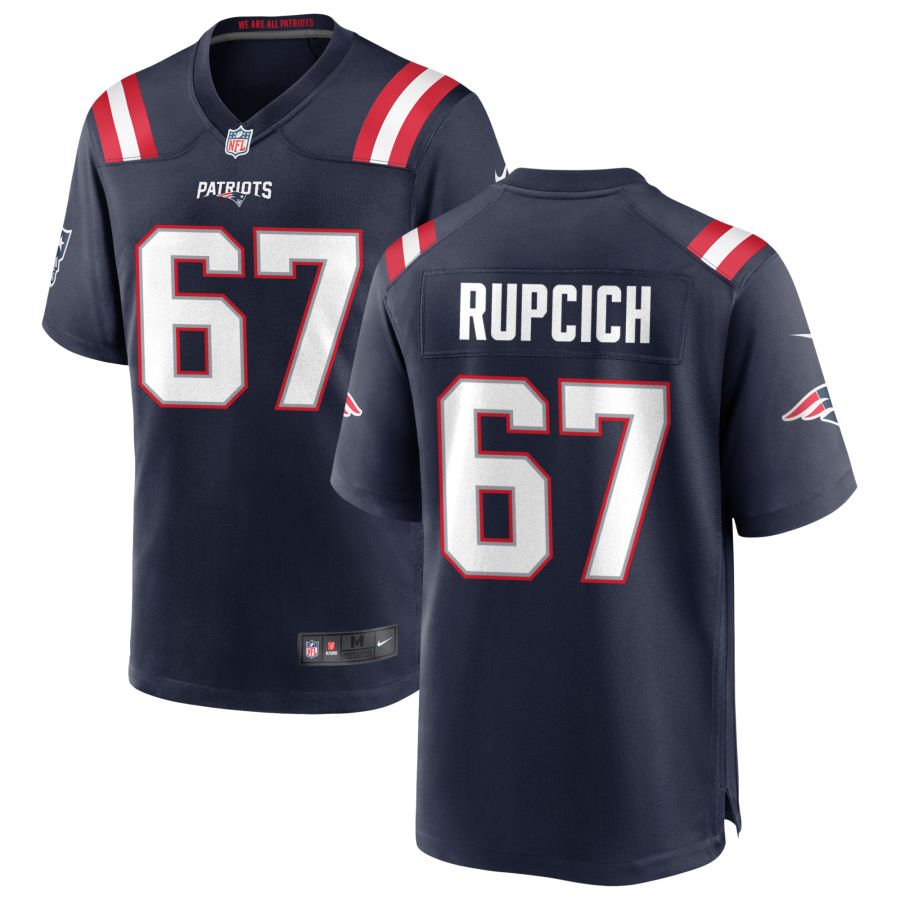 Andrew Rupcich Men's Nike New England Patriots Navy Custom Game Jersey