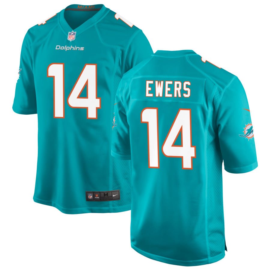 Quinn Ewers Men's Nike Aqua Miami Dolphins Custom Game Jersey