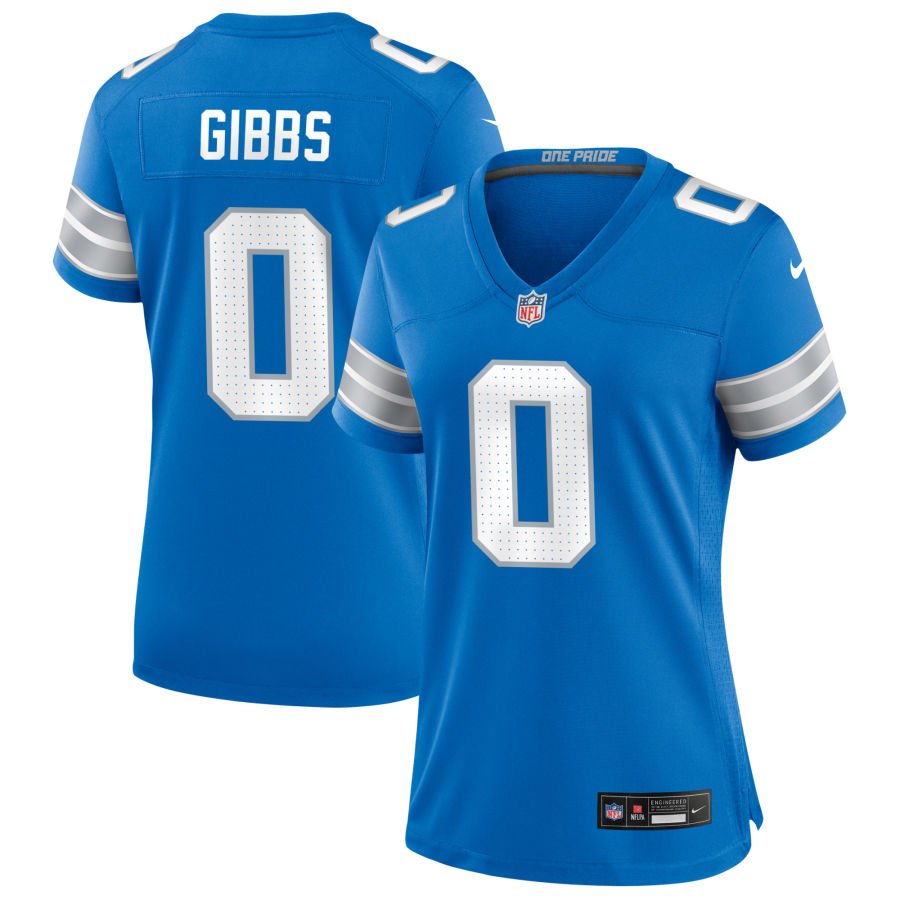 Jahmyr Gibbs Women's Nike Blue Detroit Lions Custom Game Jersey