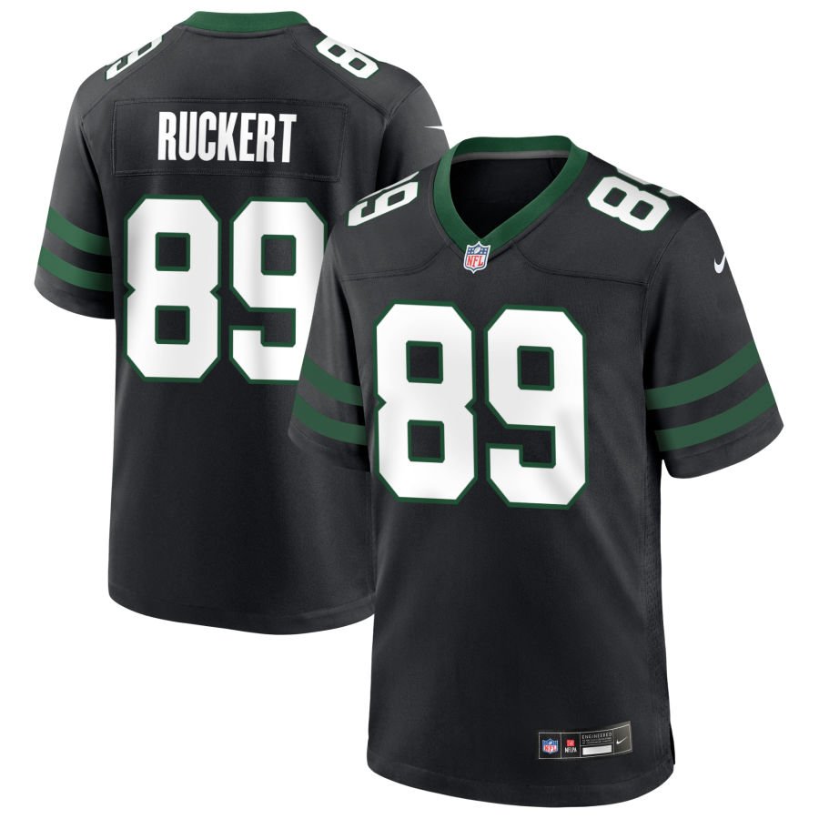 Jeremy Ruckert Men's Nike  Legacy Black New York Jets Alternate Custom Game Jersey