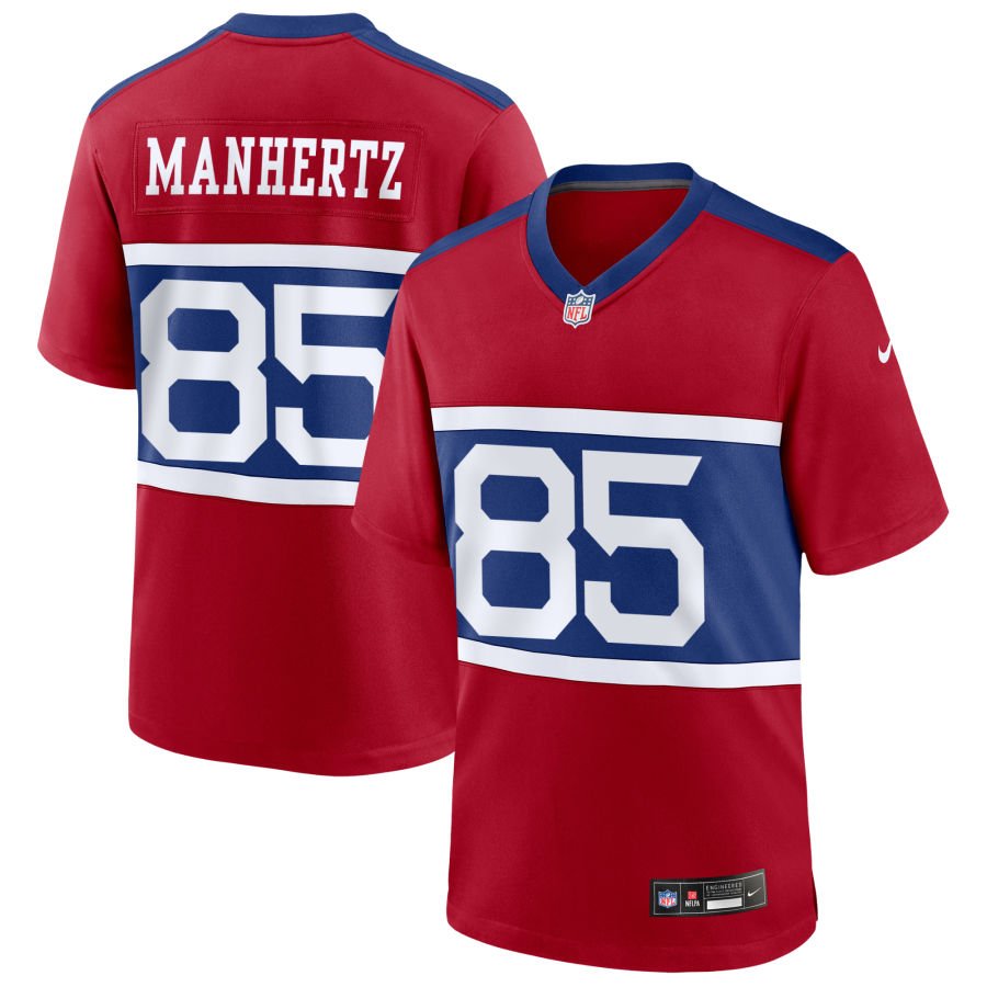 Chris Manhertz Men's Nike  Century Red New York Giants Alternate Game Custom Jersey