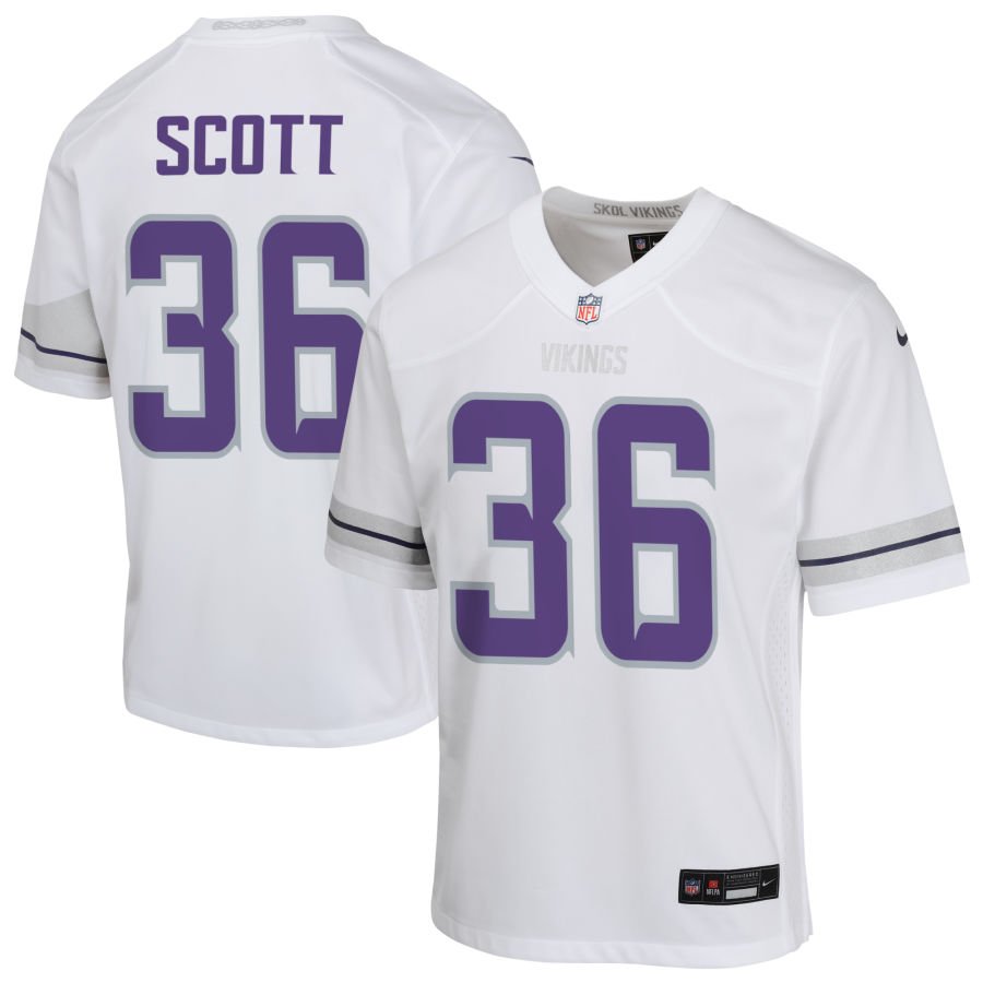 Zavier Scott Youth Nike White Minnesota Vikings Alternate Custom Game Jersey