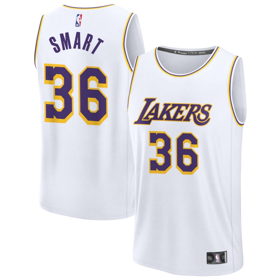 Marcus Smart Men's Fanatics White Los Angeles Lakers Fast Break Custom Replica Jersey - Association Edition