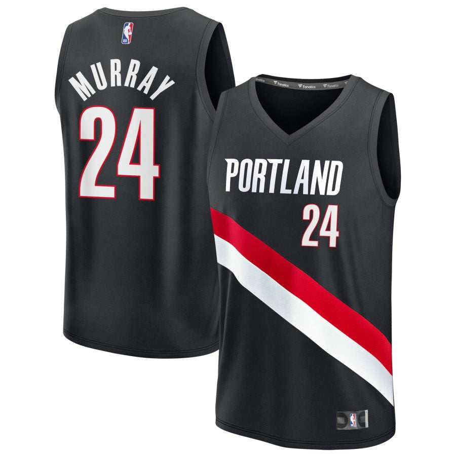 Kris Murray Men's Fanatics Black Portland Trail Blazers Fast Break Replica Custom Jersey - Icon Edition