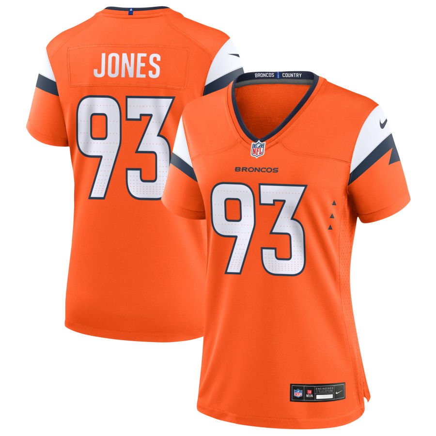 D.J. Jones Women's Nike Orange Denver Broncos Team Custom Game Jersey