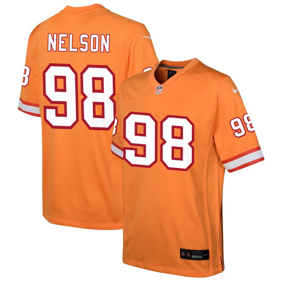 Anthony Nelson Youth Nike Orange Tampa Bay Buccaneers Custom Throwback Game Jersey