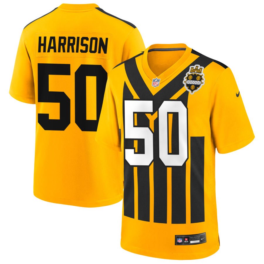 Malik Harrison Men's Nike Gold Pittsburgh Steelers Alternate 1933 Throwback Game Custom Jersey
