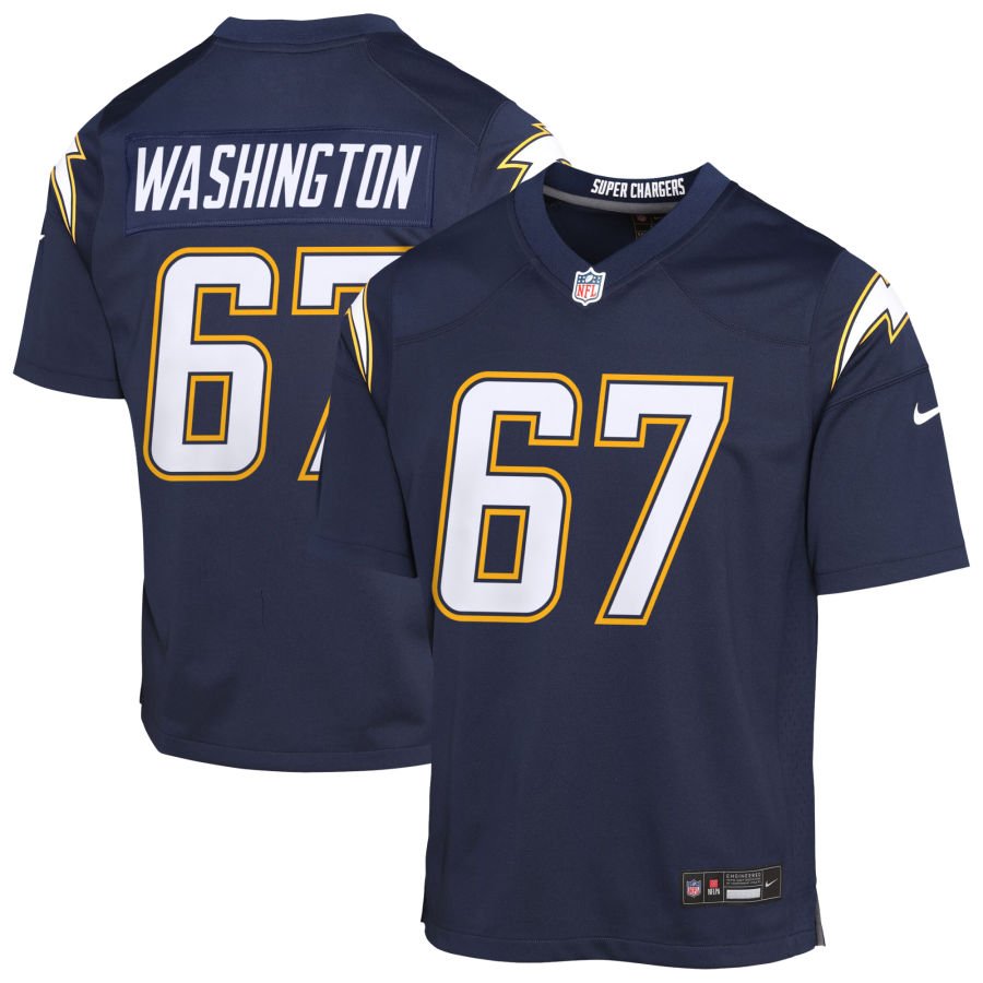 Savion Washington Youth Nike Navy Los Angeles Chargers Alternate Super Chargers Game Custom Jersey