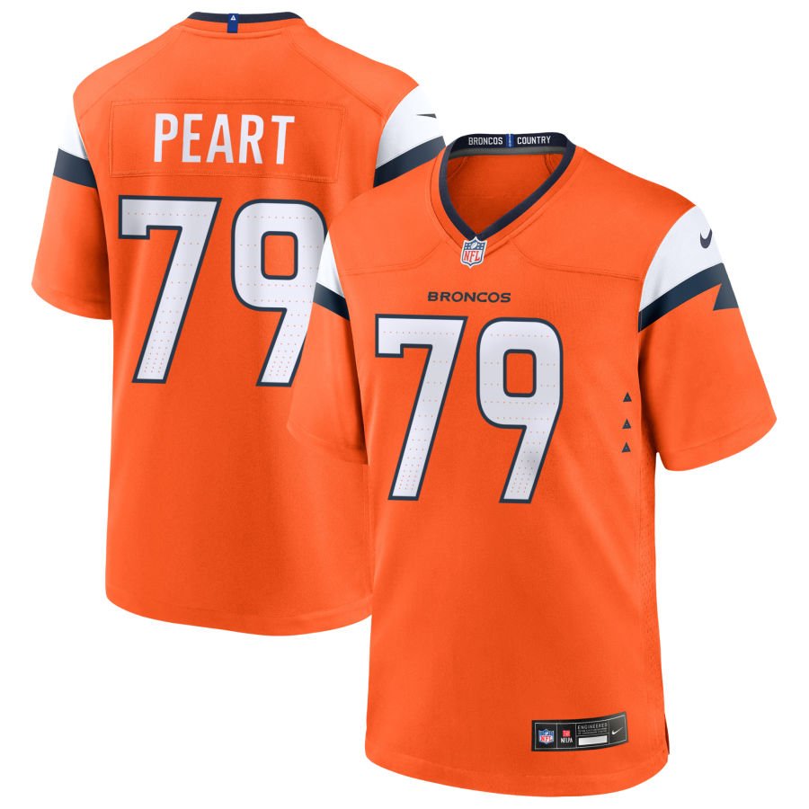Matt Peart Men's Nike Orange Denver Broncos Team Custom Game Jersey