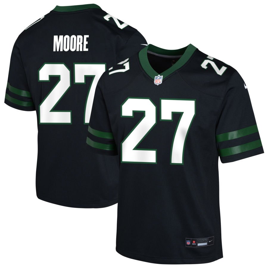 Malachi Moore Youth Nike Black New York Jets Alternate Custom Game Jersey